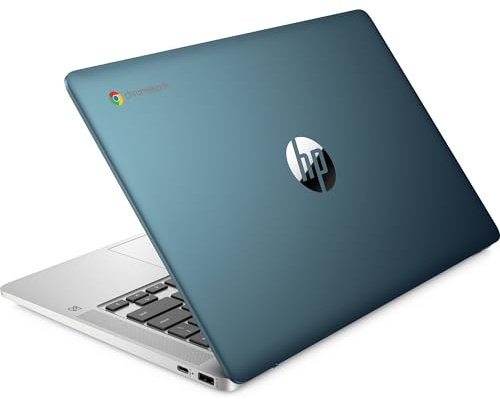 HP Chromebook 14a-na0007sl, Intel Celeron N4120, 4GB RAM LPDDR4, eMMC da 64GB, Display da 14 FHD, IPS, Antiriflesso, Scheda grafica Intel UHD 600, Wi-Fi, ChromeOS, Webcam HD, Forest Teal