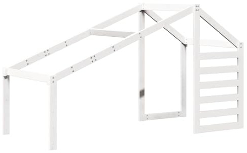 vidaXL Toit de lit pour Enfants Blanc 188x97x113 cm Bois de pin Massif, Toit de lit, baldaquin de lit pour Enfant, Toit pour lit d'enfant