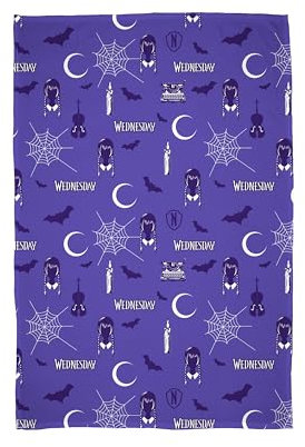 Wednesday Officially Licensed Fleece Blanket | Destined Design Super Soft Warm Throw | Perfect For Teen Bedrooms, Camping & Sleepovers | Size 100 x 150cm | Purple