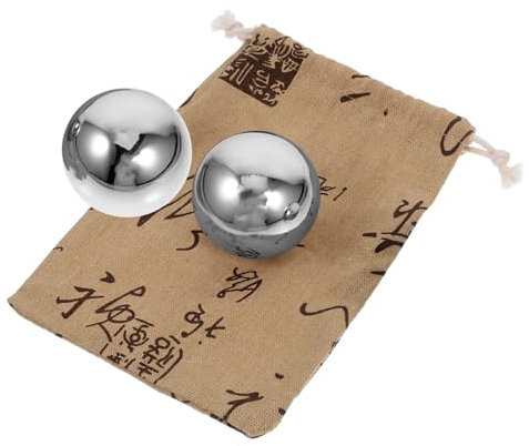 BESPORTBLE Edelstahl Handmassagebälle 53mm Satz Mit 2 Kleinen Handballs Tragbare Massagebälle Für Handgymnastik Und Entspannung Glatte Handflächenmassagebälle Massagegerät Für Ältere