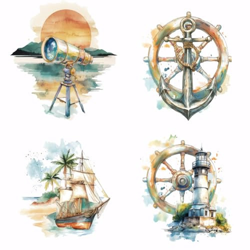 SUPERDANT 4 Transferencias para Planchar para aventuras Lighthous Calcomanías de Transferencia de Calor para barcos de vela parches termoadhesivos papel termoadhesivo lavable