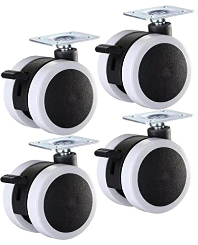 FUNNETOYU 4pcs Brake Wheel Pu Office Chair Wheels Heavy Duty Furniture Casters for Rolling Planter Base Home Office