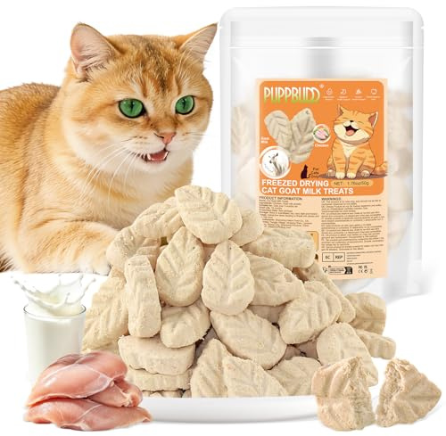 Bastoncini di Erba for Gatti con Latte di Capra, Snack per Gatti Erba da Gatto, Giocattolo Dentale per Gatto, Liofilizzato con Erba Gatta per la Pulizia dei