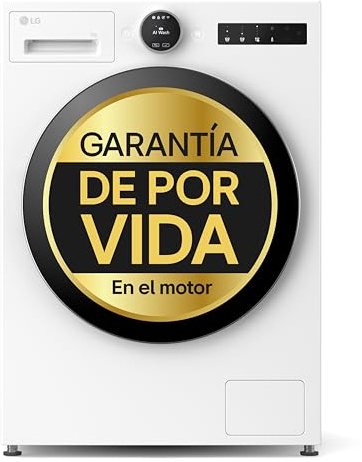LG F2X50S9TLB - Lavadora Inteligente, 9kg, AI Direct Drive, TurboWash 360º, 1200rpm, Fondo reducido, Un 20% más eficiente que A, Serie 500, Blanca