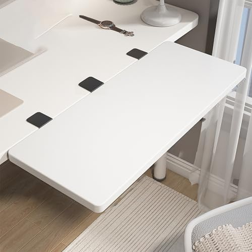 Fällbart förlängningsbord med justerbart metallfäste, avtagbar skrivbordsskiva för hemmakontor eller middag, enkel att installera och infällbar design, mångsidig arbetsstation.