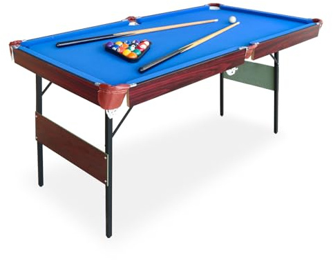 Seydrey 54 Folding Pool Table, Portable Space-Saving Billiard Game Table for Game Room & Office