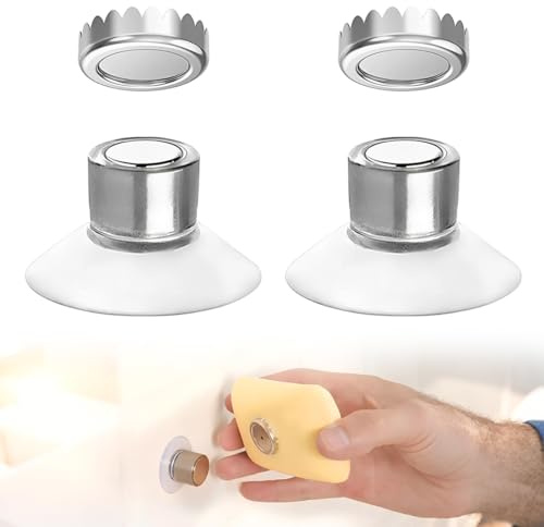 NOPVUFA Lot de 2 Porte Savons Magnétiques Muraux, Porte Savon Ventouse, Aimant Puissant et Protection Intégrée, Fixation sans Perçage, Salle de Bain et Cuisine