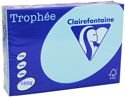 Clairefontaine Trophée Printing Paper 50 Coloured Sheets 160 g A4 Pastel Blue