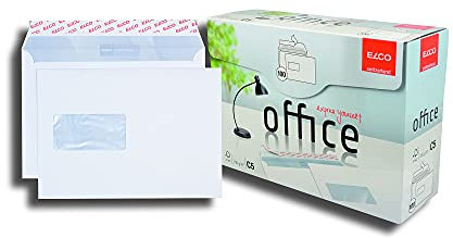 ELCO Office Versandtasche C5 100 g/m² FSC-zertifiziert mit Haftverschluss 90 x 45 mm in Shop-Box 100 Stück weiß