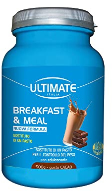 Breakfast & Meal – Sostituto di un pasto per il controllo del peso – Con Carboidrati, Minerali, Vitamine E Prebiotici – Gusto Cacao – 500 g – Ultimate Italia
