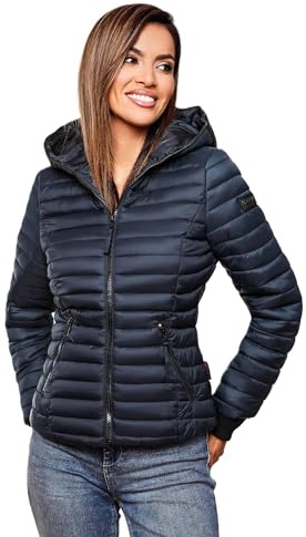 Navahoo Damen Übergangs Stepp Jacke mit Kapuze B348 [B348-Kimuk-Navy-Gr.XS]