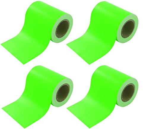 4er Pack Nachfüllrollen für Haftnotiz-Abroller Breite: 60 mm, 4 Rollen mit ca. 10 m Haftnotizen in Neongrün, Klebezettel, Haftzettel