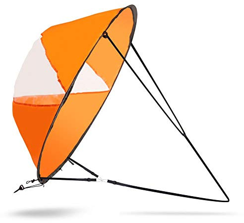Vbestlife 42 tum Vindkajak med vikning paddel Kayak Segelsats med genomskinligt fönster för kajak, kanoter, gummibåtar, paddla bräda (Orange) Rodd