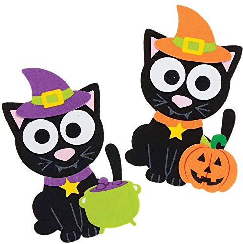 Baker Ross AX222 Kits Imanes Combinables Gatos De Brujas - Paquete De 8, Artes Y Manualidades Para Niños