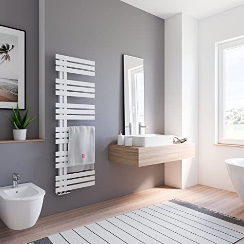 Schulte Designheizkörper Emma, Größe 150 x 50 cm Stahl pulverbeschichtet, Farbton: Alpinweiß H025150050 04