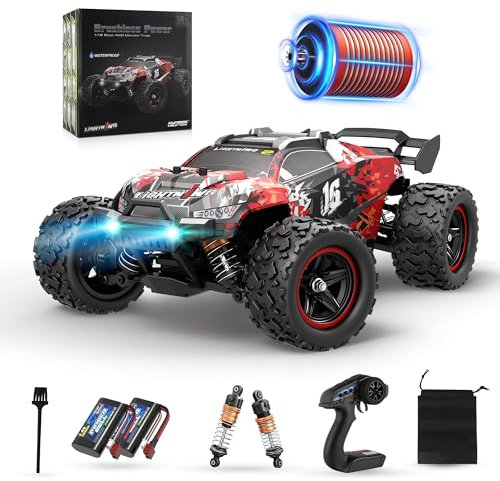 Herenear Voiture Télécommandée, 60+ km/h, 1:18 4WD Voiture Telecommandé Tout Terrain, 2,4 GHz Télécommandes, 50 Min d'Autonomie, Voiture RC Electrique Jouet pour Adultes et Enfants