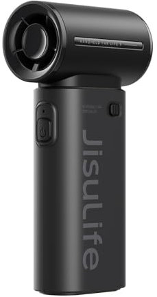JISULIFE Ventilateur portable Life9, Turbo Power High Speed Air [18 h max temps de refroidissement], vent à 5 vitesses, rechargeable de 5000 mAh, design de poche, ventilateur personnel pour voyage