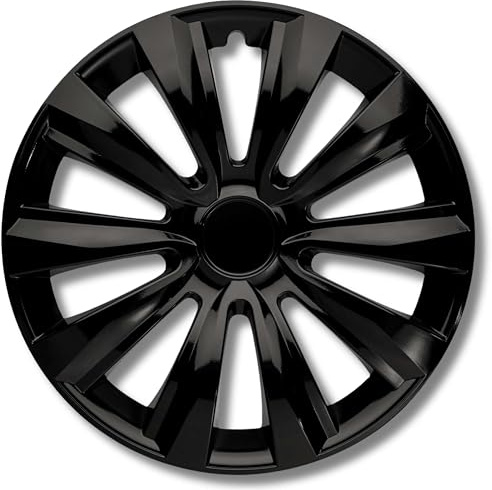 Deltanos - Copricerchi 14 pollici neri per cerchi in acciaio - Deltanos copricerchi disponibili in 13-16 pollici nero e argento