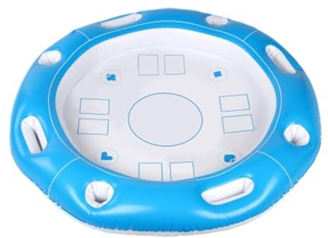 Mesa de juego flotante, barra de natación inflable, juego de piscina flotante, barra de natación inflable para adultos, soporte plegable para piscina con soporte para alimentos y bebidas para 4-6