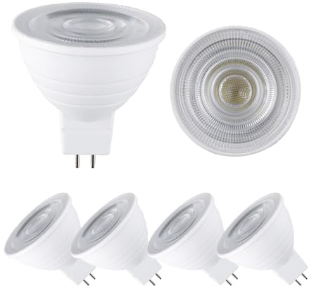 BVCL Lampadina LED dimmerabile GU5.3 MR16, 7W equivalente a 50W alogena, 230V 650lm angolo del fascio 120°, confezione da 5(Natural white 4000k)