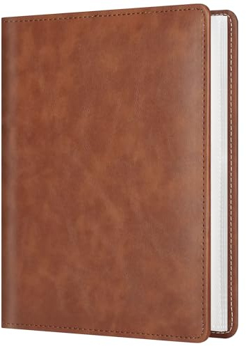 Vienrose Photo Album 4x6 Pictures, 112 Pockets Vintage Vegan Leather Cover Memory Book for Parents Grandparents with a Greeting Card, Brown