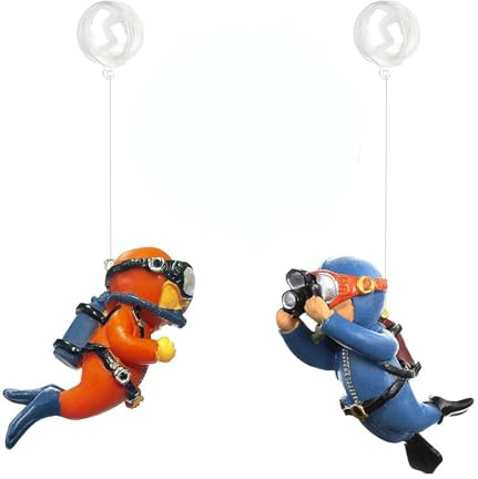 XinYangMao 2 Figurines de Plongeurs Flottantes pour Aquarium - Décoration Amusante et Originale en Résine - pour Aquarium d'eau Douce - Accessoire de Décoration Unique