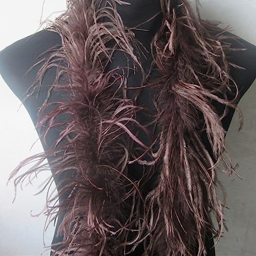 Fjäderfrans, Svansfjäderband, fjäderfransar, 2,19 yards fluffiga kjol Kostymer/trim for fest/kostym hantverksfjäder bröllopsdekorationer(Coffee)