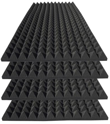 Tatoa 4 Pack Acoustic Foam,48x24x2 Inch Sound Proof Panel for Walls,High Density Fire Resistant Soundproof Panels for Home,Studio,Reducing Noise & Echo