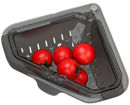 Dreieckiger Abflusskorb | Magnetischer dreieckiger Abtropfkorb | Küchen-Eckspülbecken-Sieb | Abtropf- und Aufbewahrungsregal für die Spüle | Stanzfreie Entwässerungsfilterkörbe zum Waschen von