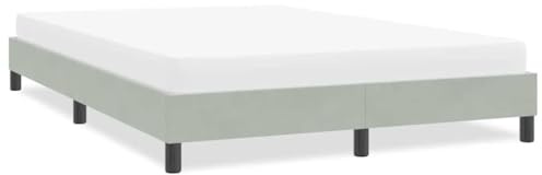 Nqyjm Telaio per letto senza materasso, grigio chiaro, 140 x 210 cm, in velluto, rete a latta, facile da montare, per camera da letto, hotel, dormitorio