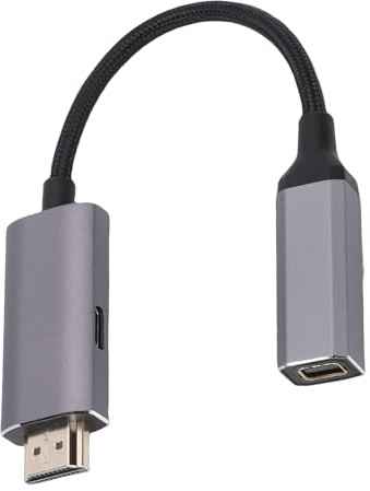 LICAEVEY HDMI Till Mini DisplayPort-kabel, HDMI Till Mini DP-adapter 1080P 60Hz Enkelriktad med USB-ström för PC Laptop Spelkonsol Monitor Projektor