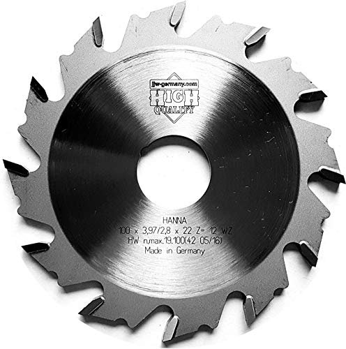 jjw-germany HM Nutfräser 100 x 3,97 x 22 Z= 12 WZ passend für Einhell Flachdübelfräse