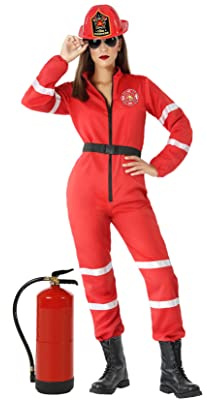 ATOSA | Costume da pompiere per donne adulte | Include tuta rossa e cintura | Modello elegante e confortevole | Ideale per Carnevale, Halloween e feste a tema | Costumi per Adulti | Taglia XL