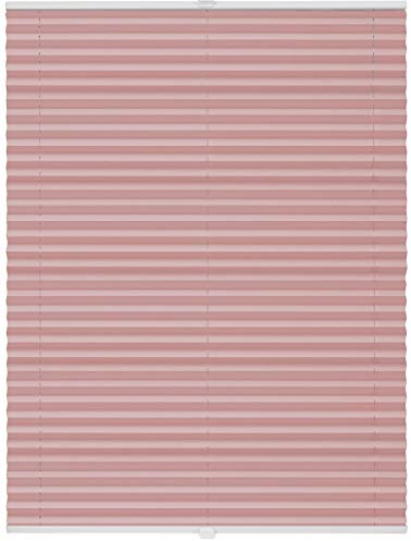 ondeco Plissee ohne Bohren mit Klemmträger, Sonnenschutz für Fenster innen, Jalousien Fenster ohne Bohren Blickdicht, Faltrollo Sichtschutz für Tür Fensterrahmen, Rollo Rosa 60x130 cm