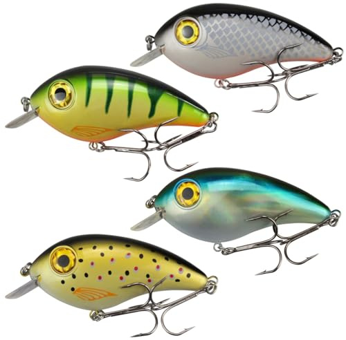 4 Seika Pro Wobbler Pikebomb 10cm 44g - Köderset eignet Sich zum aktiven Raubfischangeln, Hechtköder, Raubfischwobbler Hecht & Wels