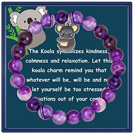 PARTNER Koala Lover Bracelet & Charm Gift for Friend (Purple)