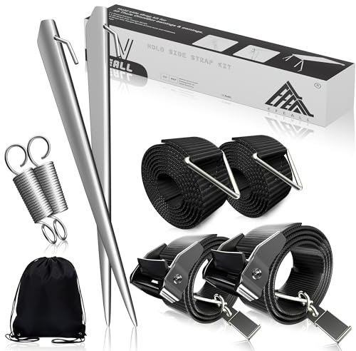 EFEALL Kit de Sangle Latérale pour Thule Omnistor Auvent de Caravane avec Laisse Tempête Accessoires de Camping-Car avec Sangles Tempête de Camping