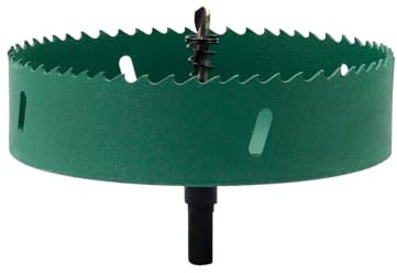 Woogim Metall-Lochsägen, 140 mm, HSS-Bimetall-Lochschneider für Lochsägen für Holzplatten, PVC, Trockenbau, Grün, 1 Stück