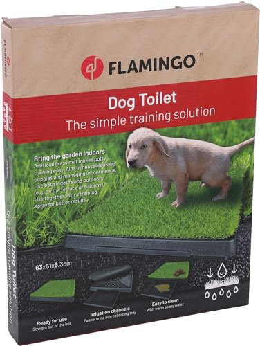 Flamingo HAUSTIERTOILETTE Gras + Box PELOU 63x51x6,3CM