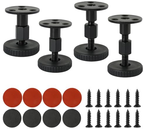 MIHURO Verstellbare Möbelfüße Höhenverstellbare Füße 27-64mm 4 Stücke Möbelfüße Höhenverstellbar Möbelfüße Verstellbar mit Anti-Rutsch-Pad, Möbelfuss Verstellbar für Tische Schränke Andere Möbel