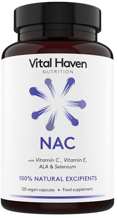 Vital Haven NAC Supplement - N-Acetyl-Cysteine 600mg + Selenium + ALA with VIT C/E - UK Made