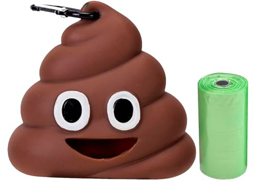 Acan Tradineur - Dispensador de Bolsa para Mascotas con Forma de Emoji - Fabricado en poliéster y plástico - 30 Bolsas - Ideal para Recoger los desechos de Tus Mascotas