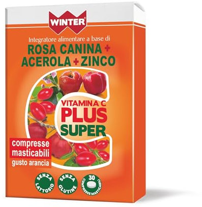 Winter Vitamina C 1000mg Arricchito con Rosa Canina, Acerola e Zinco Integratore | Acido Ascorbico Plus Super Integratore Difese Immunitarie | 30 Capsule Contro lo Stress Ossidativo