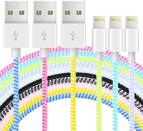 10 Pcs Spiral Cable Wire Pet Protector, Multicolor Charger Cable Protector from Pets No Chew The Cable, Data Cable Protective, Headphone Saver Charger Protective Cover for Phone Charger