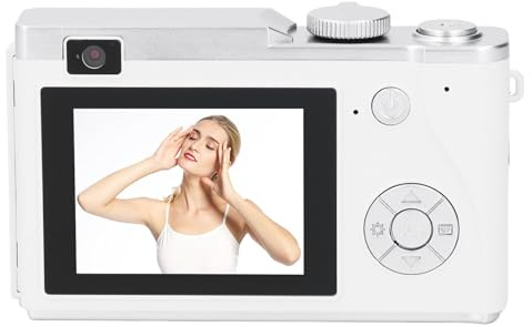 64MP videobandspelare, selfie-läge, IPS-färgskärm, 4K, 16x digital zoom, USB C-laddning, kompakt digitalkamera för backpacking, med stabilisering och för