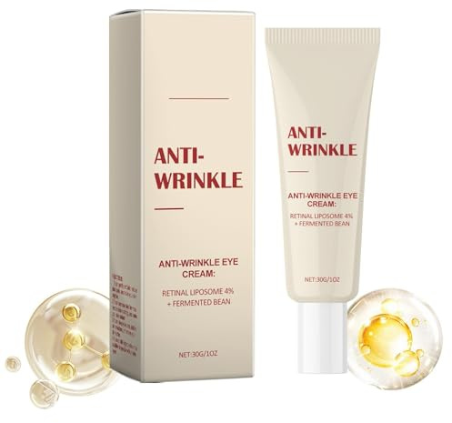 Anti-Aging-Augencreme mit 4% Retinal-Liposom und fermentierten Bohnen, Ginseng + Retinal-Augencreme, Anti-Falten-Augencremes, Glättung bei Tränensäcken und Dunklen Augenringen (1)