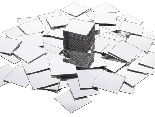 Lot de 200 mini carreaux de miroir carrés de 2,5 cm adhésifs en acrylique pour maison, décoration de table, projets de bricolage
