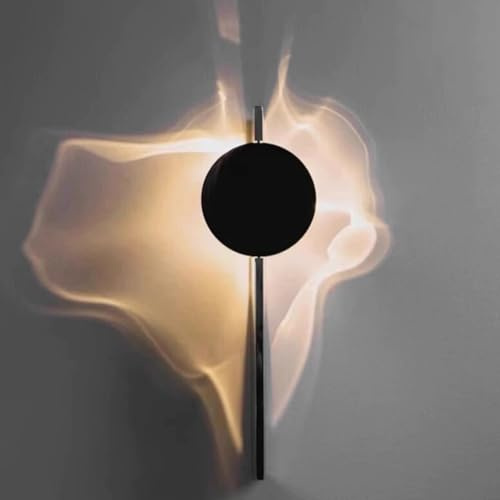 LOGT LED Wave Väggbelysning 180° Vridbar Svart Rund Vägglampa Inomhus Vattenvågor Dekoration Vardagsrumslampe Modern Krom Sockel Väggbelysning 3000K Varmt Ljus för Sovrum Hall