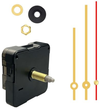 Besttoolifes Mecanismo silencioso de rosca larga con movimiento de reloj de pared, kit de reparación de metal de plástico duradero, eje de 22 mm para panel de 8-10 mm y esfera de 30-35 cm (D)