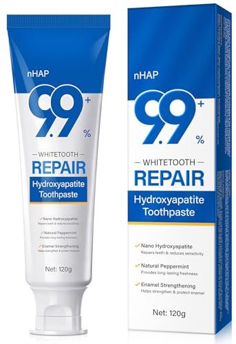 Hydroxylapatit Zahnpasta,Nano Hydroxylapatit Remineralisierung Zahnpasta, Repariert Zahnschmelz, Stärkt Die Zähne,Fluoridfreie, sanft aufhellende Zahncremes für empfindliche Zähne(1pc)